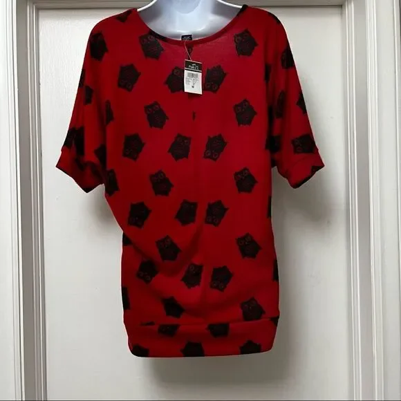 OWL SWEATER SHORT SLEEVE TOP! Size M BNWT - Picture 6 of 9
